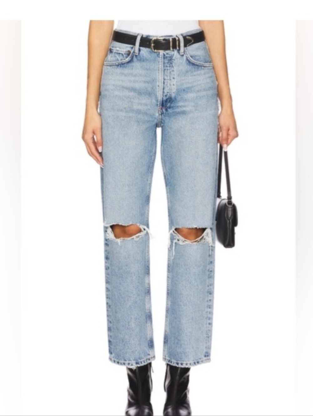 Agolde 90's Pinch Waist Distressed Straight Leg Jeans